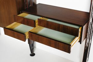 TILCHE PAOLO (1925 - 2000) : Libreria a due campate mod. Giraffa per Arform, Milano  - Asta DESIGN E ARTI DECORATIVE DEL NOVECENTO - Associazione Nazionale - Case d'Asta italiane