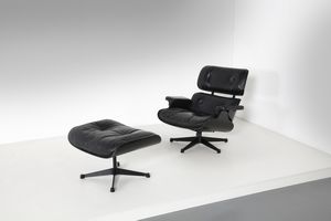 EAMES CHARLES (1907-1978) & RAY (1912-1988) - Poltrona con poggiapiedi mod. 670 e 671 per Herman Miller