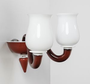 MANIFATTURA MURANESE : Coppia di lampade da parete  - Asta DESIGN E ARTI DECORATIVE DEL NOVECENTO - Associazione Nazionale - Case d'Asta italiane