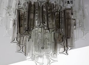 SARASIN BETH (1930 - 2016) : Lampada a sospensione per Salviati, Murano  - Asta DESIGN E ARTI DECORATIVE DEL NOVECENTO - Associazione Nazionale - Case d'Asta italiane