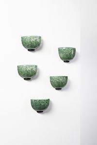 AULENTI GAE (1927 - 2012) - Cinque lampade da parete della serie Neverrino per Vistosi, Murano