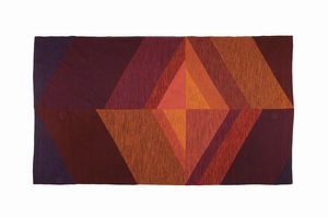 BONFANTI RENATA (1929 - 2018) - Tappeto della serie Bengala disegno Aquilone Rosso