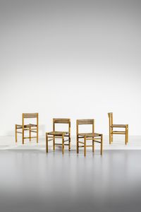 PERRIAND CHARLOTTE  (1903 - 1999) - attribuito. Quattro sedie mod. Dordogne