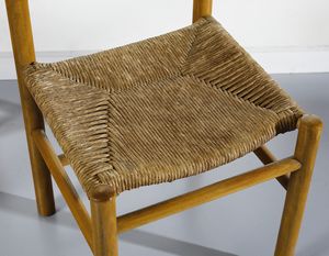 PERRIAND CHARLOTTE  (1903 - 1999) : attribuito. Quattro sedie mod. Dordogne  - Asta DESIGN E ARTI DECORATIVE DEL NOVECENTO - Associazione Nazionale - Case d'Asta italiane
