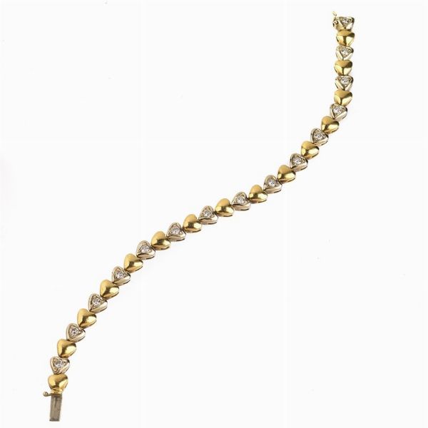 BRACCIALE A CUORI CON DIAMANTI  - Asta Gioielli - Associazione Nazionale - Case d'Asta italiane