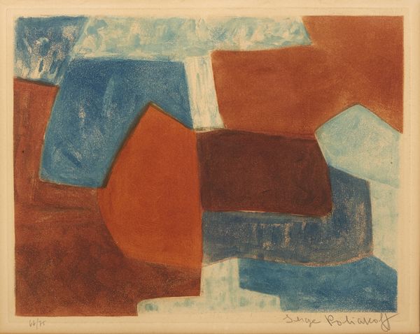 POLIAKOFF SERGE (1900 - 1969) : Composition Rouge et Bleu n. XXXVI.  - Asta Asta 431 | GRAFICA MODERNA, FOTOGRAFIA E MULTIPLI D'AUTORE Online - Associazione Nazionale - Case d'Asta italiane