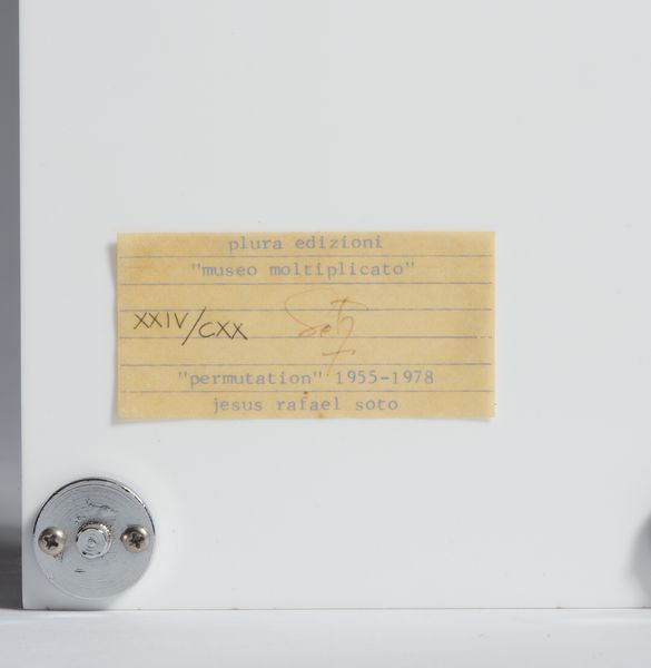 SOTO RAPHAEL JESUS (1923 - 2005) : Permutation.  - Asta Asta 431 | GRAFICA MODERNA, FOTOGRAFIA E MULTIPLI D'AUTORE Online - Associazione Nazionale - Case d'Asta italiane