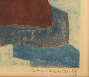 POLIAKOFF SERGE (1900 - 1969) : Composition Rouge et Bleu n. XXXVI.  - Asta Asta 431 | GRAFICA MODERNA, FOTOGRAFIA E MULTIPLI D'AUTORE Online - Associazione Nazionale - Case d'Asta italiane