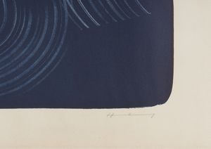 HARTUNG HANS (1904 - 1989) : L-10, Blauschwarz.  - Asta Asta 431 | GRAFICA MODERNA, FOTOGRAFIA E MULTIPLI D'AUTORE Online - Associazione Nazionale - Case d'Asta italiane