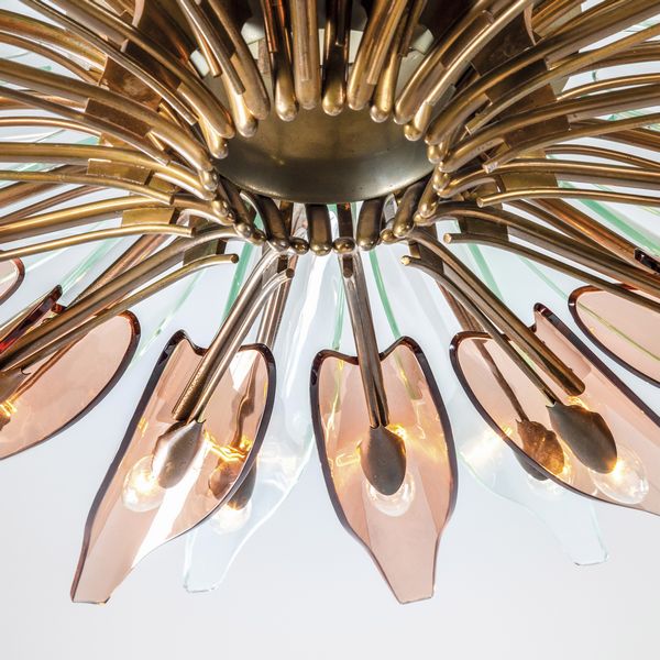 MAX INGRAND : Lampada a sospensione Dahlia mod. 1460  - Asta Fine Design - Associazione Nazionale - Case d'Asta italiane