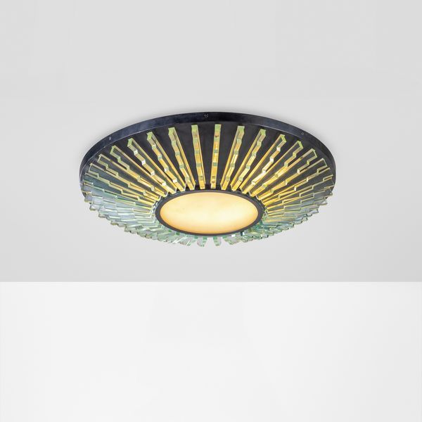 MAX INGRAND : Grande lampada a plafone mod. 2077  - Asta Fine Design - Associazione Nazionale - Case d'Asta italiane