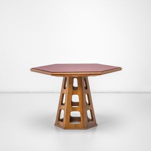 PAOLO BUFFA - Tavolo basso a pianta esagonale.