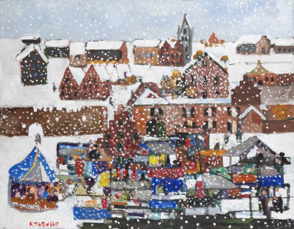 FRANCESCO TABUSSO Sesto San Giovanni (MI) 1930 - 2012 Torino : Nevicata 2010  - Asta Dipinti e Sculture - Associazione Nazionale - Case d'Asta italiane