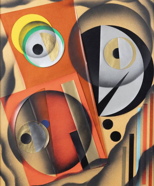 NICOLAJ DIULGHEROFF Kyustendil (Bulgaria) 1901 - 1982 Torino : Composizione 1975  - Asta Dipinti e Sculture - Associazione Nazionale - Case d'Asta italiane