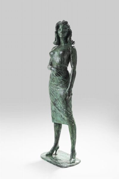 FRANCESCO MESSINA Linguaglossa (CT) 1900 - 1995 Milano : Sandra (Sandra Milo) 1958  - Asta Dipinti e Sculture - Associazione Nazionale - Case d'Asta italiane