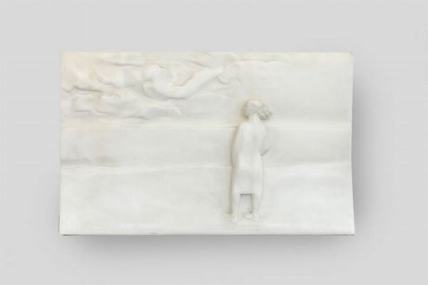 GIULIANO VANGI Barberino di Mugello (FI) 1931 : Donna che guarda il mare 1990  - Asta Dipinti e Sculture - Associazione Nazionale - Case d'Asta italiane