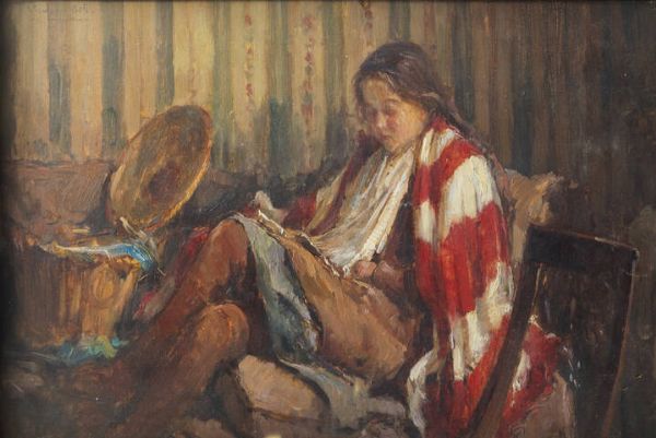 ALESSANDRO LUPO Torino 1876 - 1953 : Ritratto di Valeria Lupo 1915  - Asta Dipinti e Sculture - Associazione Nazionale - Case d'Asta italiane