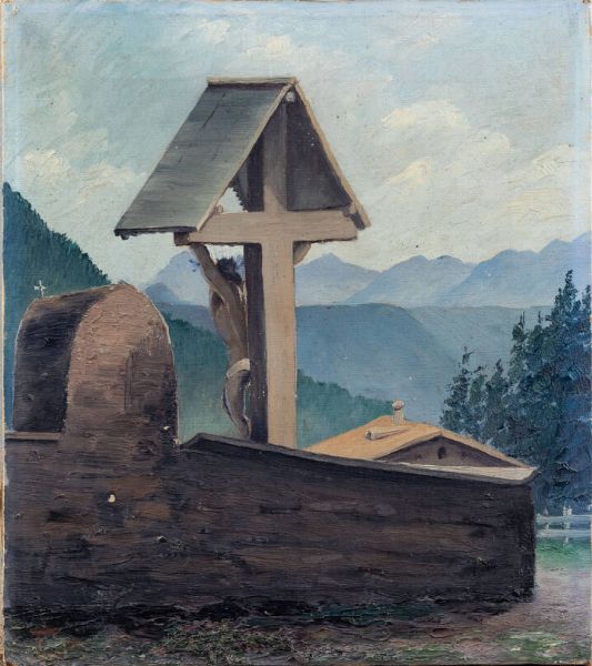 MARIO TOZZI Fossombrone (PS) 1895 - 1979 Saint-Jean-du-Gard (Francia) : Il Cristo 1912  - Asta Dipinti e Sculture - Associazione Nazionale - Case d'Asta italiane