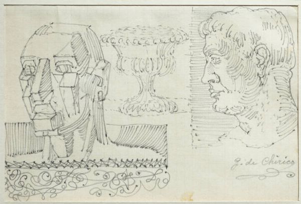 GIORGIO DE CHIRICO Volos (Grecia) 1888 - 1978 Roma : Studio di testa d'uomo  - Asta Dipinti e Sculture - Associazione Nazionale - Case d'Asta italiane