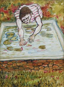 GIUSEPPE MIGNECO Messina 1908 - 1997 Milano - Giovane alla fonte 1981