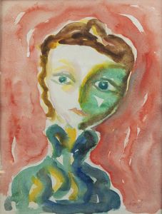 VIRGILIO GUIDI Roma 1891 - 1984 Venezia - Testina  anni 970