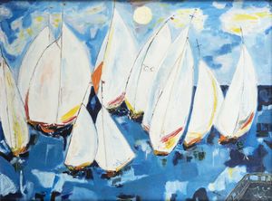 ENRICO PAULUCCI Genova 1901 - 1999 Torino - Marina con barche