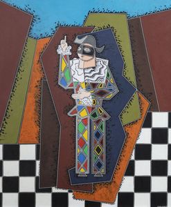 PIPPO ORIANI Torino 1909 - 1972 Roma - Arlecchino imbonitore 1965