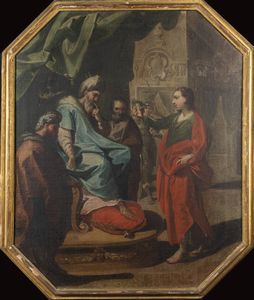 PITTORE ANONIMO DEL XVII SECOLO - Scena sacra XVIII secolo