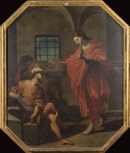 PITTORE ANONIMO - Scena religiosa XVIII secolo