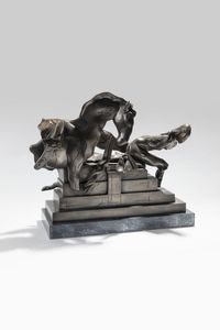 FLORIANO BODINI Geminio (VA) 1923 - 2005 - Cavallo e figura femminile 1996