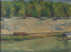 ORFEO TAMBURI Jesi (AN) 1910 - 1994 - 30x40 olio su tela Opera firmata in basso a destra e al retro con data e titolo Gi Galleria Il Portico  Santa  [..]