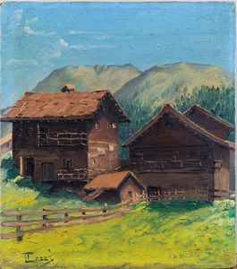 MARIO TOZZI Fossombrone (PS) 1895 - 1979 Saint-Jean-du-Gard (Francia) - Case di montagna 1912