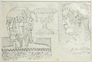 GIORGIO DE CHIRICO Volos (Grecia) 1888 - 1978 Roma - Studio di testa d'uomo