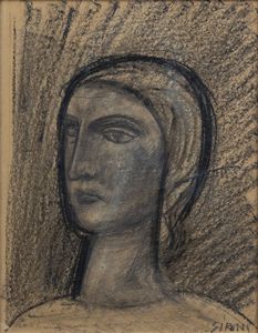 MARIO SIRONI Sassari 1885 - 1961 Milano - Testa anni '40
