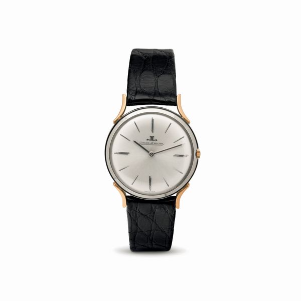 Jaeger-LeCoultre : Classico orologio da polso in oro bianco e oro rosa 18k piatto con anse fancy quadrante argent� con indici applicati  - Asta Orologi da Polso - Associazione Nazionale - Case d'Asta italiane