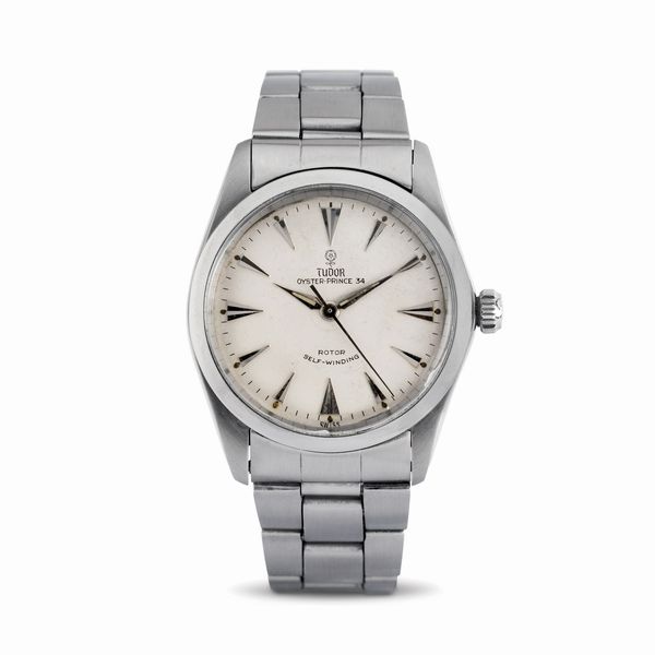 TUDOR : Affascinante e raffinato orologio da polso Oyster Prince Rose automatico solo tempo in acciaio, quadrante Argent� con indici applicati  - Asta Orologi da Polso - Associazione Nazionale - Case d'Asta italiane