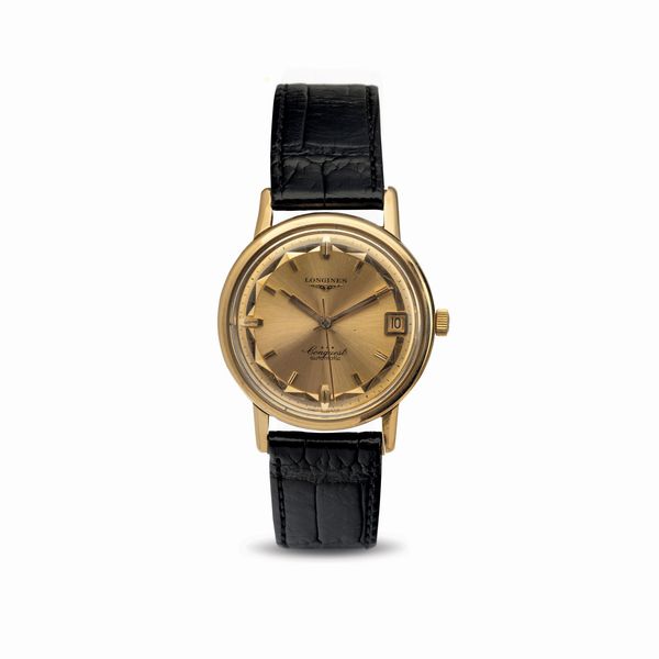LONGINES : Raffinato orologio da polso automatico Constellation in oro rosa 18kt, quadrante rosa con datario, fondello a vite  - Asta Orologi da Polso - Associazione Nazionale - Case d'Asta italiane