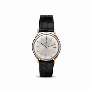 Jaeger-LeCoultre - Classico orologio da polso in oro bianco e oro rosa 18k piatto con anse fancy quadrante argent� con indici applicati