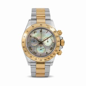 ROLEX - Iconico e ricercato orologio da polso Daytona ref 116523 automatico in acciaio e oro giallo 18k con quadrante in madreperla in ottimo stato di conservazione<BR>
