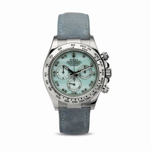 ROLEX - Attraente ed unico Cosmograph Daytona ref 116519 con quadrante in madreperla azzurra, cassa in oro bianco 18k corredato da scatola e garanzia