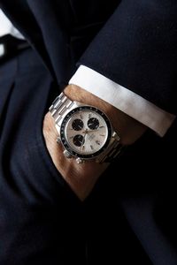 ROLEX : Raro Cosmograph Daytona ref 6263 in acciaio tasti a vite, carica manuale, ghiera tachimetrica in bachelite, quadrante argent�, contatori neri e bracciale Oyster  - Asta Orologi da Polso - Associazione Nazionale - Case d'Asta italiane