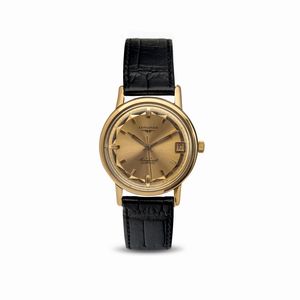 LONGINES - Raffinato orologio da polso automatico Constellation in oro rosa 18kt, quadrante rosa con datario, fondello a vite