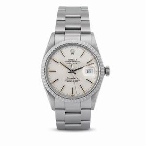 ROLEX - Eccezionale Datejust ref 16030 double signed Tiffany & Co in acciaio con ghiera godronata, bracciale Jubilee, quadrante Argent� con indici a bastone, movimento automatico con datario