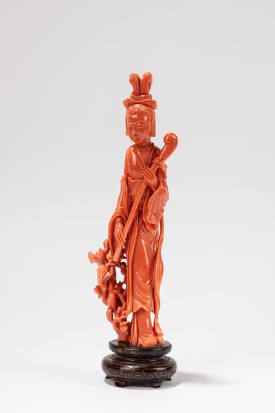 ☼FIGURA IN CORALLO  - Asta Arte Orientale  - Associazione Nazionale - Case d'Asta italiane