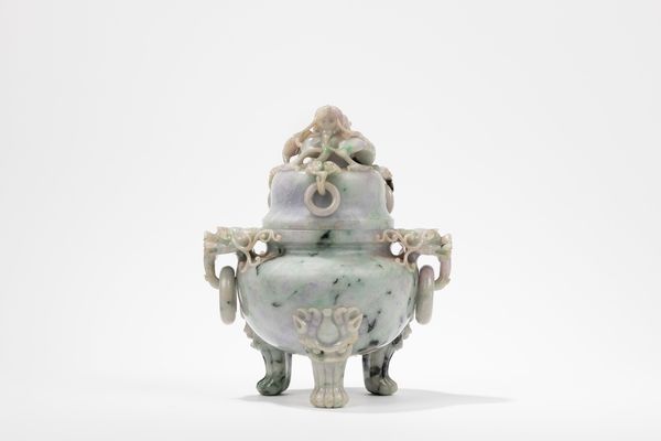 GRANDE INCENSIERE IN GIADEITE  - Asta Arte Orientale  - Associazione Nazionale - Case d'Asta italiane