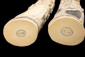 ☼DUE GRANDI SCULTURE IN AVORIO  - Asta Arte Orientale  - Associazione Nazionale - Case d'Asta italiane