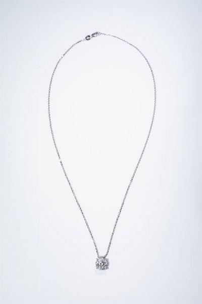 PUNTO LUCE : Peso gr 5 1 in oro bianco con pav di diamanti taglio brillante per totali ct 0 60 ca.  - Asta Gioielli - Associazione Nazionale - Case d'Asta italiane