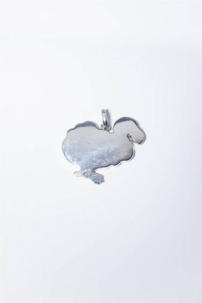 POMELLATO : Peso gr 59 Ciondolo in argento 925/1000  firmato Pomellato  modello Dodo  raffigurante un dodo.  - Asta Gioielli - Associazione Nazionale - Case d'Asta italiane