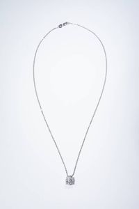 PUNTO LUCE - Peso gr 5 1 in oro bianco con pav di diamanti taglio brillante per totali ct 0 60 ca.