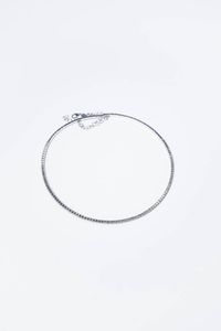 GIROCOLLO - Peso gr 9 5 semirigido in oro bianco  modello tennis  con parte centrale in diamanti taglio brillante per totali  [..]